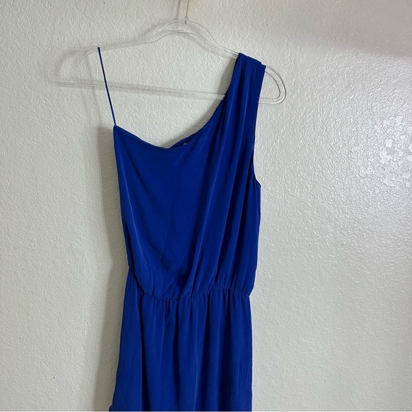 Michelle Mason Blue Silk One-Shoulder Dress size S - Picture 2 of 10